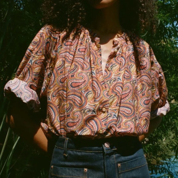 NWT Doen Jane Blouse in Jacqui Paisley size Small - Picture 1 of 7